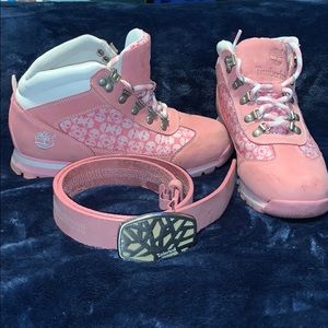 Pink Timberlnd Boots